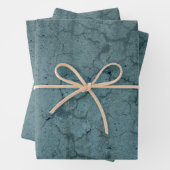テクスチャグランジティール(緑がかった色)ブルーヴィンテージの分離 ラッピングペーパーシート (インサイチュ)