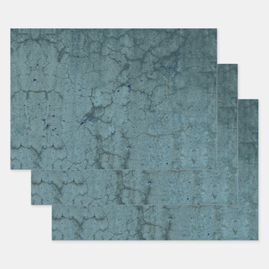 テクスチャグランジティール（緑がかった色）ブルーヴィンテージの分離 ラッピングペーパーシート (セット)