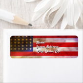 テクスチャグランジ付きアメリカ国旗 ラベル (インサイチュ)