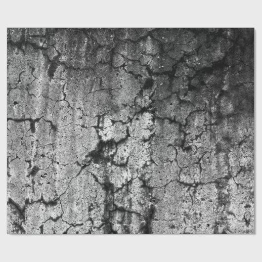 テクスチャグランジ白黒ヴィンテージアンティーク ラッピングペーパー (フラット)