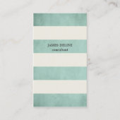 テクスチャグリーンヴィンテージストライプコンサルタント 名刺 (正面)