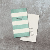 テクスチャグリーンヴィンテージストライプコンサルタント 名刺