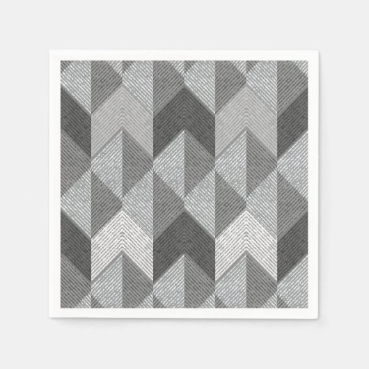 テクスチャグレーのジオメトリ。 スタンダードカクテルナプキン (正面)