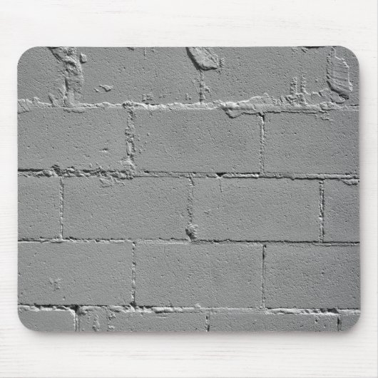 テクスチャグレーのセメントブロック壁 マウスパッド (正面)