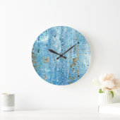 テクスチャコンクリート壁、錆の汚れ。 ラージ壁時計 (ホーム)