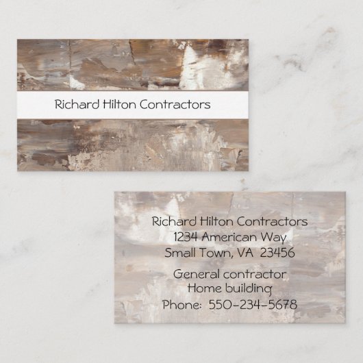 テクスチャコンテンポラリー契約者の名刺 名刺 (正面/裏面)