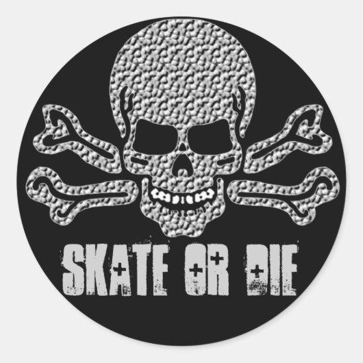 テクスチャスカルとクロスボーン ラウンドシール (正面)