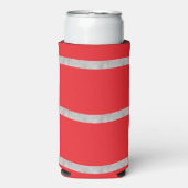 テクスチャストライプグレーと赤 スリム缶クーラー (Seltzer正面)