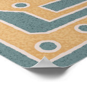 テクスチャティール(緑がかった色)ベージュ抽象芸術メイズアートデザイン ポスター (角)