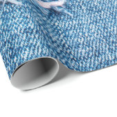 テクスチャデニムの背景。裂けた布の穴 ラッピングペーパー (ロールコーナー)