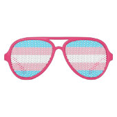 テクスチャトランスジェンダープライドフラグデザインカスタム アビエーターサングラス (正面)