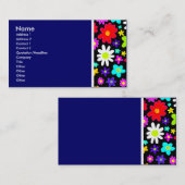 テクスチャトーン(漫画花) IIダークブルー 名刺 (正面/裏面)