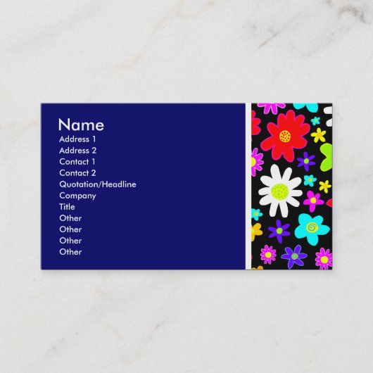 テクスチャトーン(漫画花) IIダークブルー 名刺 (正面)