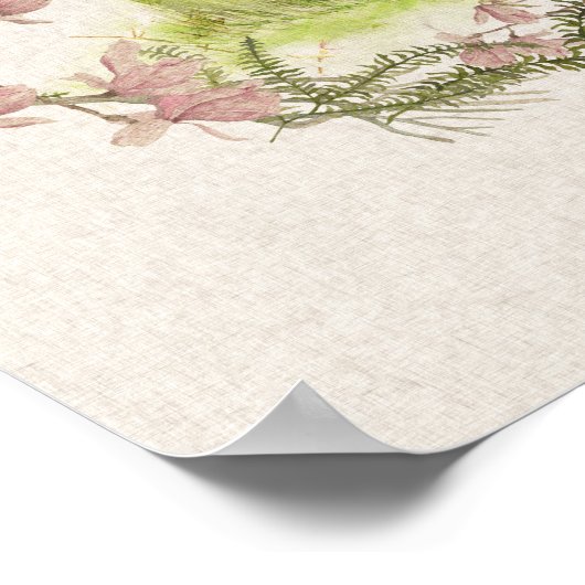 テクスチャハッピーイースターフローラリースポスター ポスター (角)