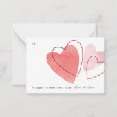 テクスチャハート教室バレンタインデーカード ノートカード (正面)