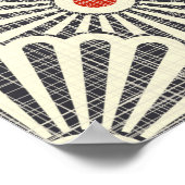 テクスチャバックアップ上のシームレスな日本のヴィンテージパターン ポスター (角)