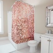 テクスチャバック用のピンクローズ金ゴールドの正方形モザイクタイル シャワーカーテン (インサイチュ)