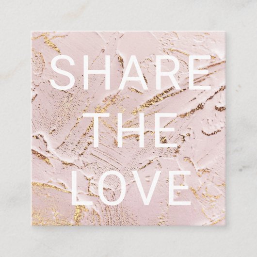 テクスチャバラフェイク金ゴールドホイルモダンロイヤリティカード スクエア名刺 (正面)