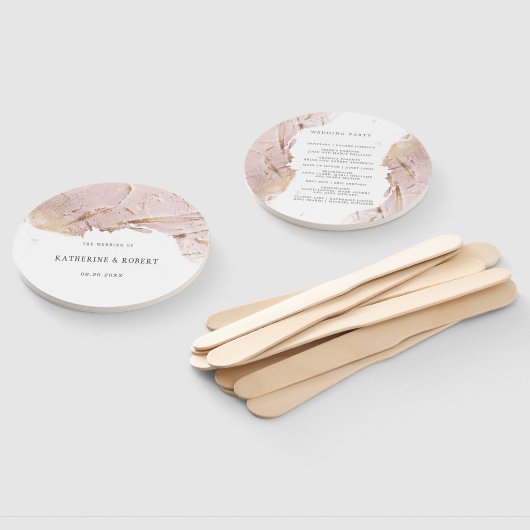 テクスチャバラフェイク金ゴールド結婚箔 ハンドファン (組立なし)