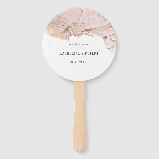 テクスチャバラフェイク金ゴールド結婚箔 ハンドファン (正面)