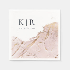 テクスチャバラモダン金ゴールド結婚紙ナプキン スタンダードカクテルナプキン