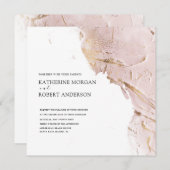 テクスチャバラ金ゴールドモダン結婚式招待状 招待状 (正面/裏面)