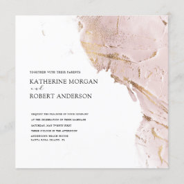 テクスチャバラ金ゴールドモダン結婚式招待状 招待状