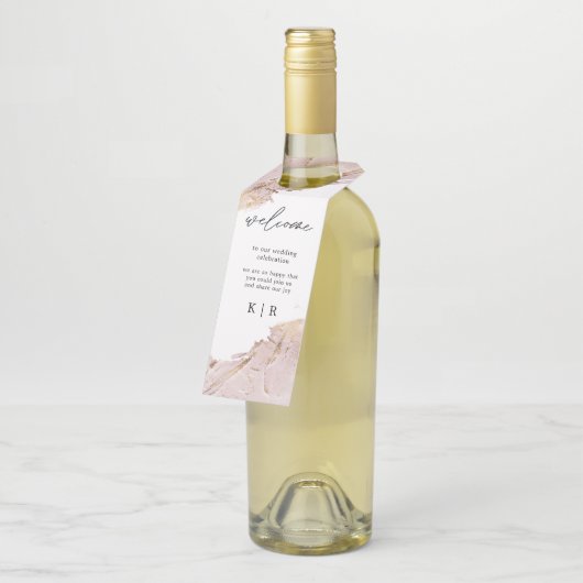 テクスチャバラ金ゴールド結婚のボトルハンガーラベル ボトルネックタグ (アングル)