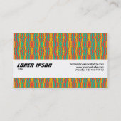 テクスチャバンド – オレンジと緑のパターン 名刺 (裏面)