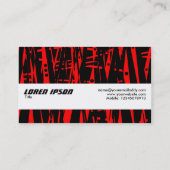 テクスチャバンド – 抽象芸術（赤と黒） 名刺 (裏面)