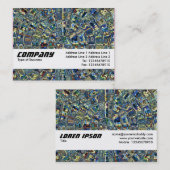 テクスチャバンド – 青い抽象芸術池 名刺 (正面/裏面)