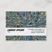 テクスチャバンド – 青い抽象芸術池 名刺 (裏面)