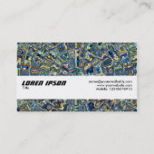 テクスチャバンド – 青い抽象芸術池 名刺 (裏面)