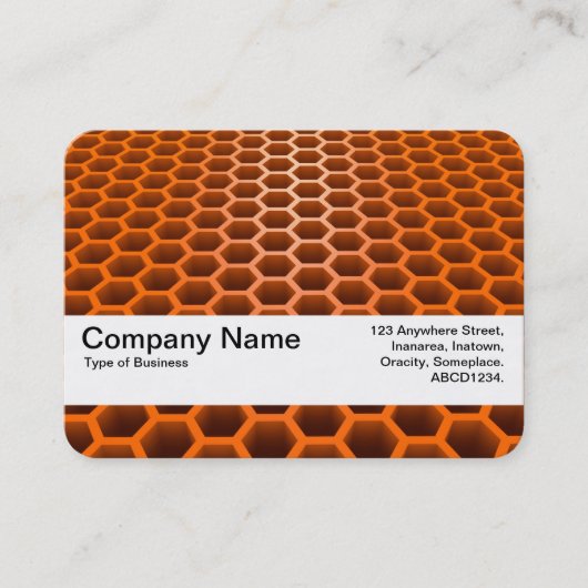 テクスチャバンドV2 – ハニカム透視投影(オレンジ) 名刺 (正面)