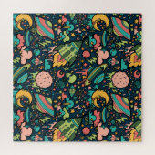 テクスチャパターンエイリアンロケット宇宙 ジグソーパズル (横)