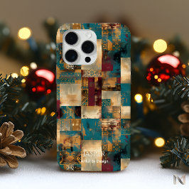 テクスチャパッチワークチャーム素朴 – 巧妙なデザイン iPhone 15 PRO MAXケース