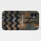 テクスチャパーソナライズされた上のモノグラムのシェブロン Case-Mate iPhoneケース (裏面(横))