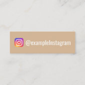 「テクスチャパーソナライズされた紙」Instagram スキニー名刺 (裏面)