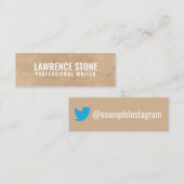 「テクスチャパーソナライズされた紙」 Twitter スキニー名刺 (正面/裏面)