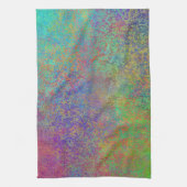 テクスチャパープルターコイズ銅抽象芸術 キッチンタオル (縦)