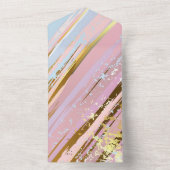 テクスチャピンクの背景 オールインワン招待状 (内側)