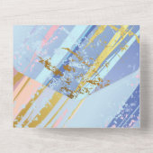 テクスチャピンクの背景 オールインワン招待状 (裏面)