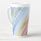 テクスチャピンクの背景 カフェラテマグ (左アングル)