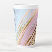 テクスチャピンクの背景 カフェラテマグ (正面)