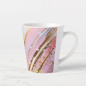 テクスチャピンクの背景 カフェラテマグ (右)