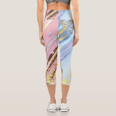 テクスチャピンクの背景 カプリレギンス (裏面)