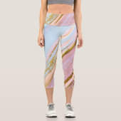 テクスチャピンクの背景 カプリレギンス (正面)