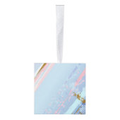 テクスチャピンクの背景 キューブオーナメント (右)