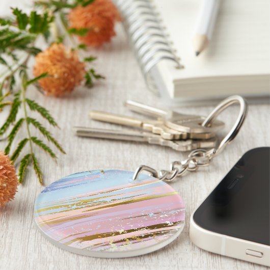 テクスチャピンクの背景 キーホルダー (正面右)