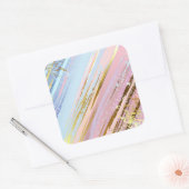 テクスチャピンクの背景 スクエアシール (封筒)